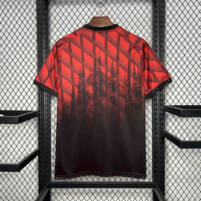 CAMISA DO MILAN 24/25 VERMELHO E PRETO EDIÇÃO ESPECIAL